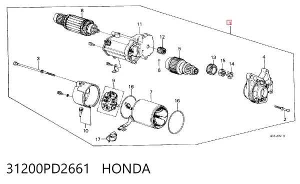 Стартер 31200PD2661 Honda