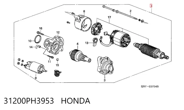 Стартер 31200PH3953 Honda