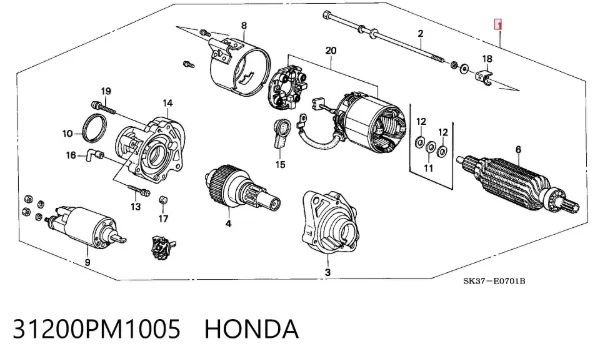 Стартер 31200PM1005 Honda