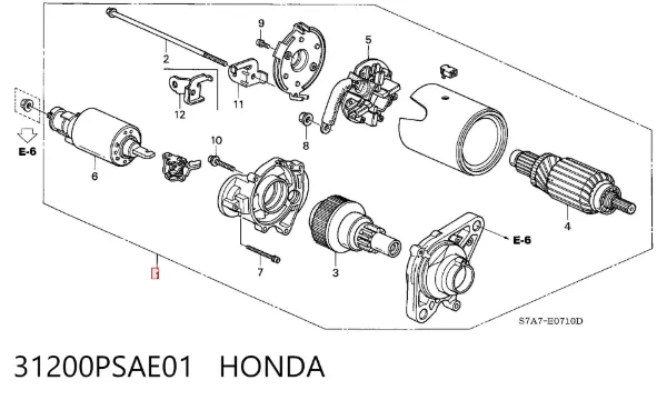 Стартер 31200PSAE01 Honda