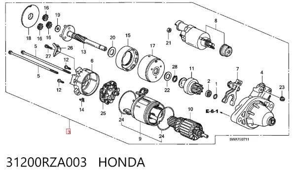 Стартер 31200RZA003 Honda