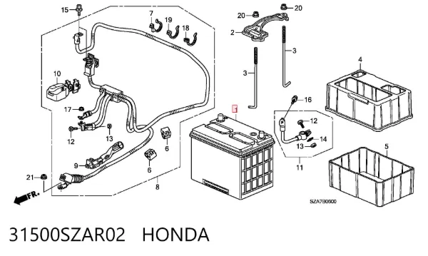 Акумуляторна батарея, АКБ 31500SZAR02 Honda