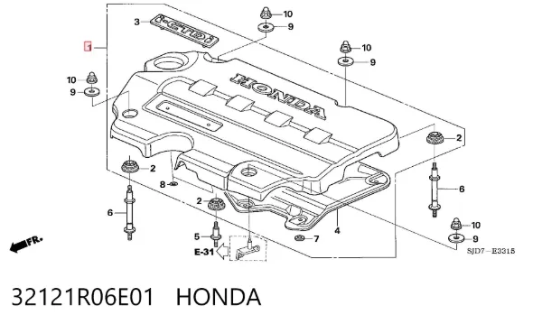 Кришка двигуна декоративна 32121R06E01 Honda