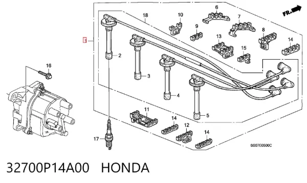Високовольтні дроти 32700P14A00 Honda