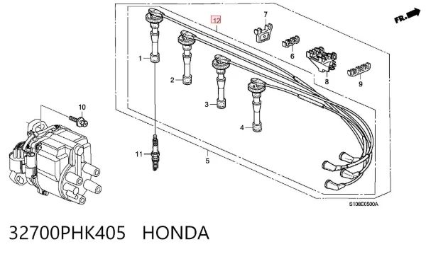 Високовольтні дроти 32700PHK405 Honda