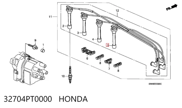 Високовольтні дроти 32704PT0000 Honda