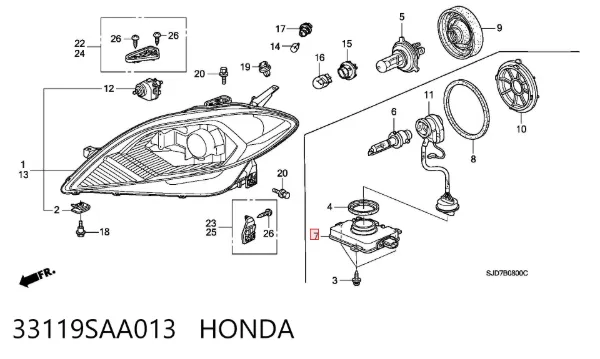 Блок розпалювання, ксенон 33119SAA013 Honda