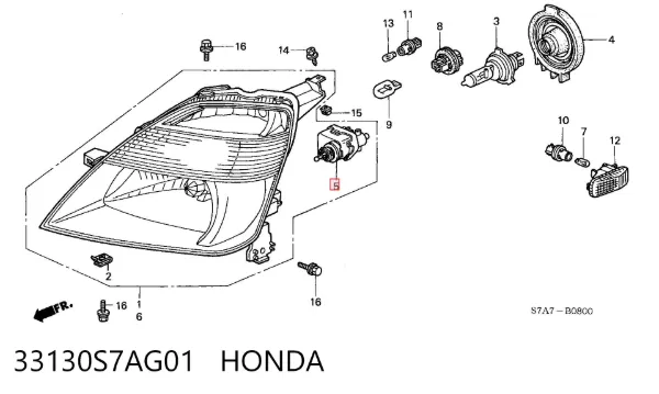 Коректор фар 33130S7AG01 Honda