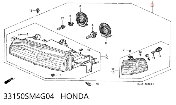 Фара ліва Honda Accord IV