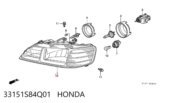 Фара ліва 33151S84Q01 Honda