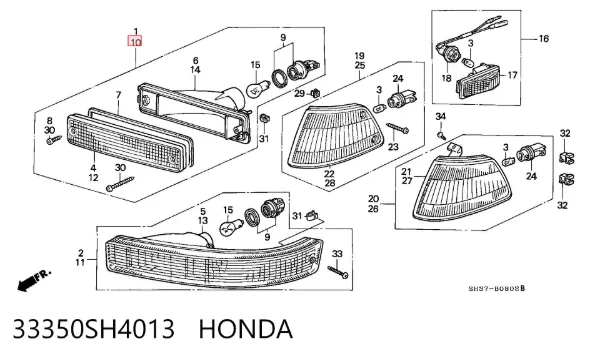 Вказівник повороту лівий 33350SH4013 Honda