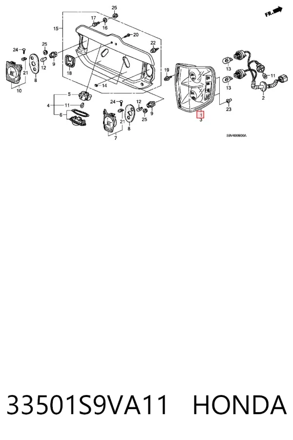 Задня права фара Honda Pilot I