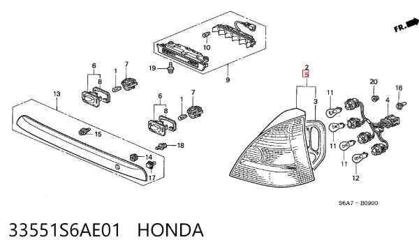 Лівий стоп 33551S6AE01 Honda