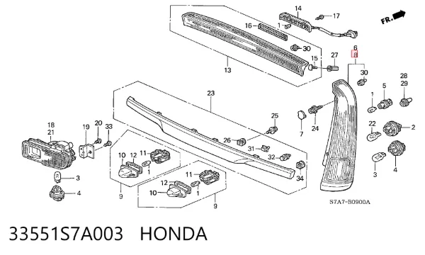 Лівий стоп Honda STREAM RN