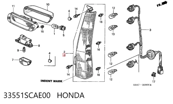 Лівий стоп 33551SCAE00 Honda