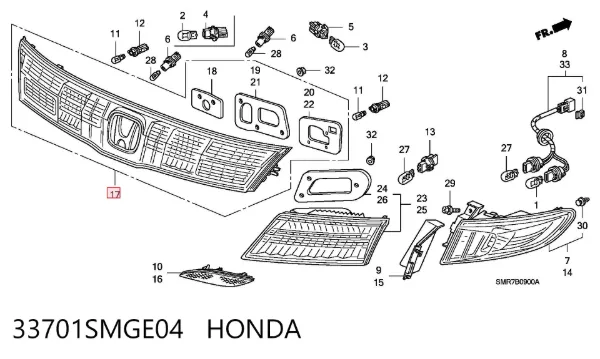 Ліхтар кришки багажника 33701SMGE04 Honda