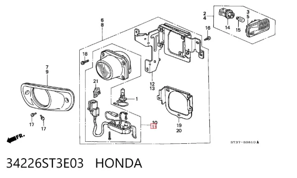 Фара протитуманна, ліва 34226ST3E03 Honda