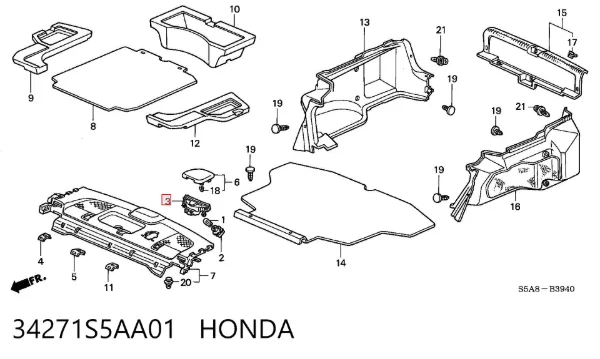Задній стоп 34271S5AA01 Honda