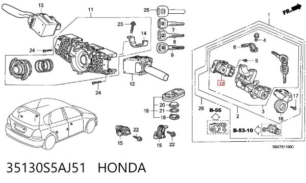Контактна група 35130S5AJ51 Honda