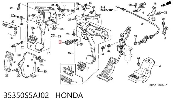 Жабка тормозу 35350S5AJ02 Honda