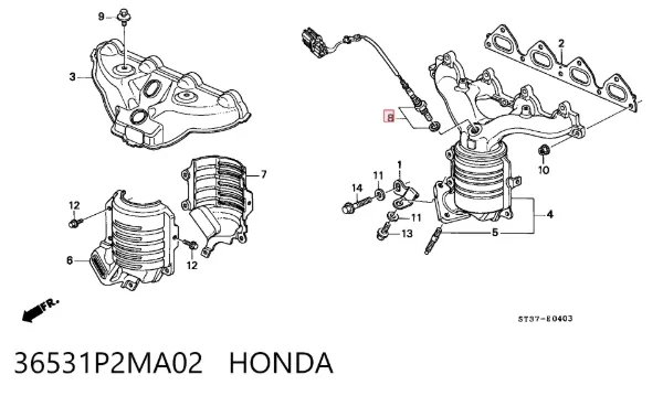 Лямбда-зонд 36531P2MA02 Honda