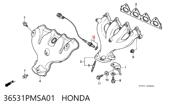 Лямбдазонд, датчик кисню до каталізатора 36531PMSA01 Honda