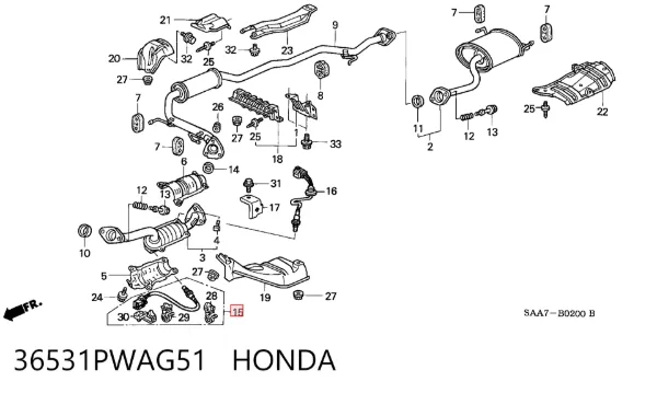 Лямбда-зонд 36531PWAG51 Honda