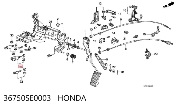 Жабка тормозу 36750SE0003 Honda
