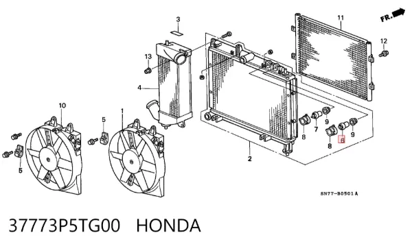 Датчик включення вентилятора 37773P5TG00 Honda