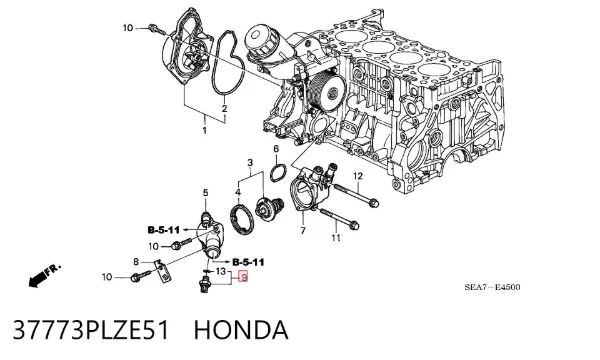 Датчик включення вентилятора 37773PLZE51 Honda