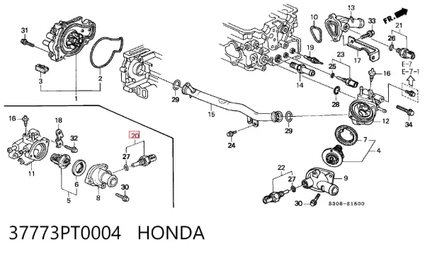 Датчик включення вентилятора 37773PT0004 Honda