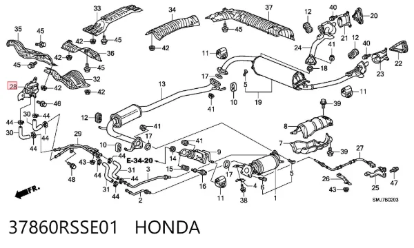 Датчик тиску вихлопних газів 37860RSSE01 Honda