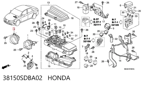 Сигнал звуковий (клаксон) 38150SDBA02 Honda