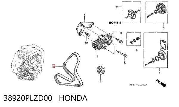 Ремінь генератора 38920PLZD00 Honda