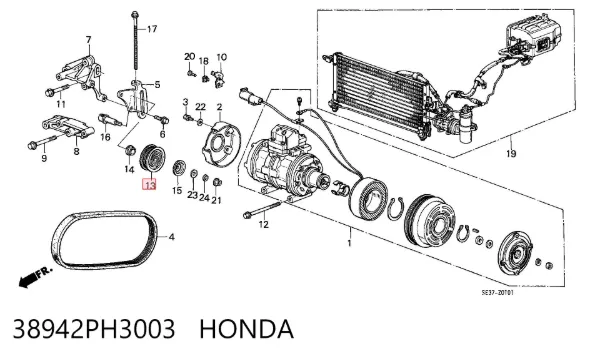 Натяжний ролик 38942PH3003 Honda