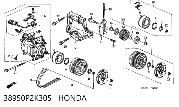 Натяжний ролик 38950P2K305 Honda