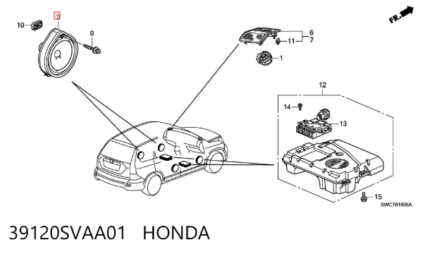 Динамік передньої двері 39120SVAA01 Honda