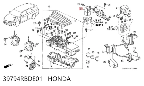 Реле свічок накалу 39794RBDE01 Honda