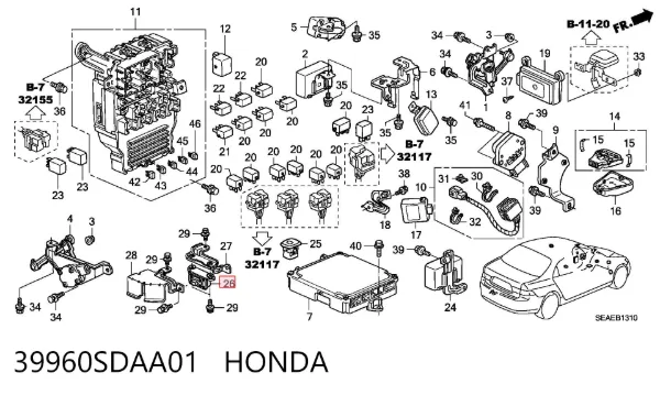 Датчик поперечного прискорення (ESP) 39960SDAA01 Honda