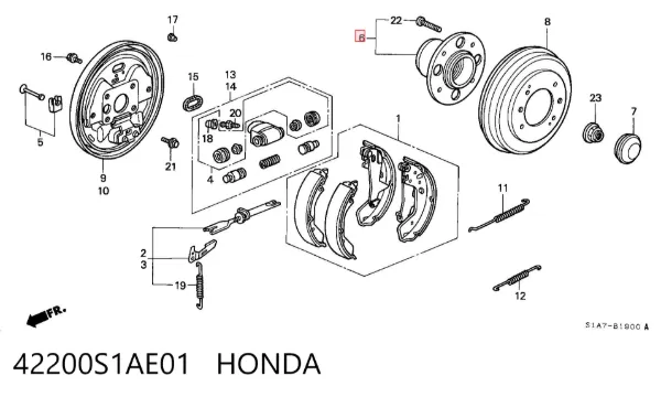 Задня маточина 42200S1AE01 Honda