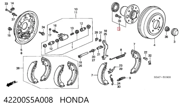 Задня маточина 42200S5A008 Honda