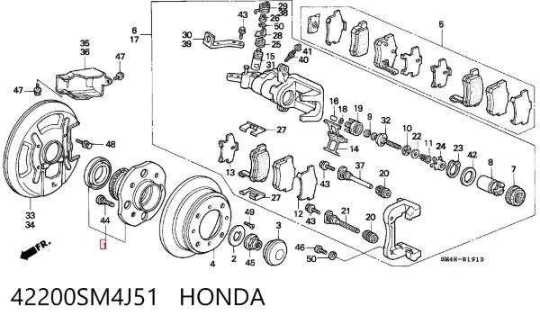 Задня маточина 42200SM4J51 Honda