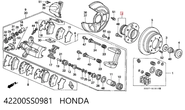 Задня маточина 42200SS0981 Honda
