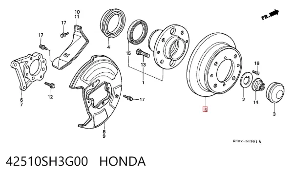 Гальмівні диски 42510SH3G00 Honda