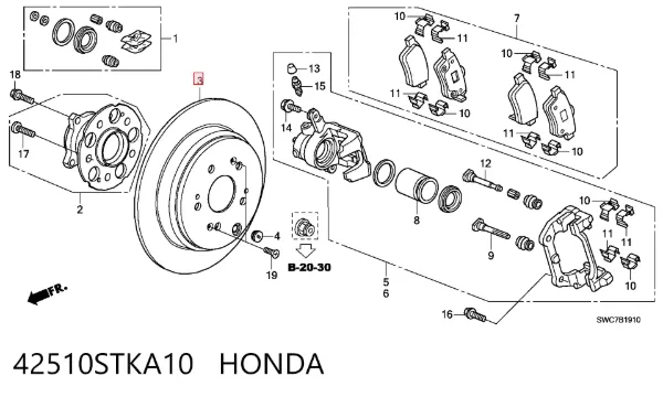 Гальмівні диски 42510STKA10 Honda