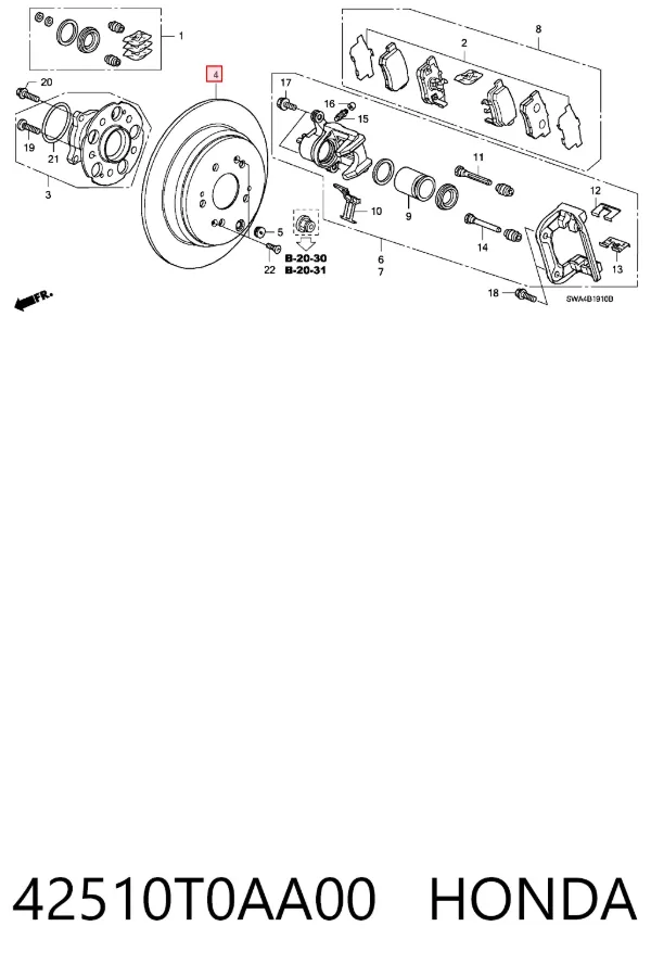 Гальмівні диски 42510T0AA00 Honda