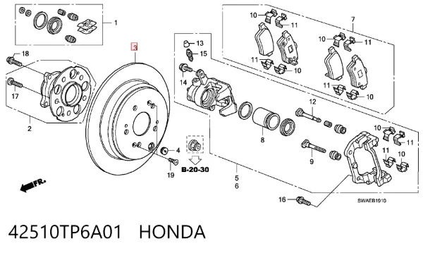 Гальмівні диски 42510TP6A01 Honda