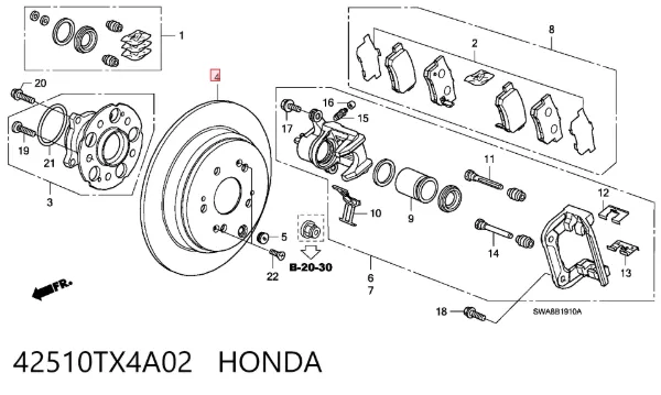 Гальмівні диски 42510TX4A02 Honda
