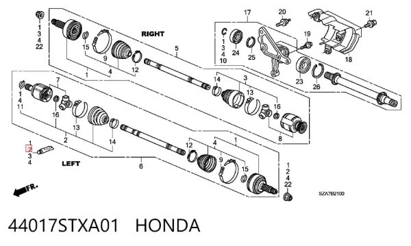 Пильник ШРУСа внутрішній 44017STXA01 Honda