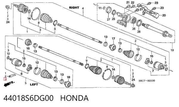 Пильник ШРУСа зовнішній 44018S6DG00 Honda